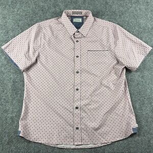 7Diamonds Shirt Mens Large Pink Geometric 4 Way Stretch Button Up Casual